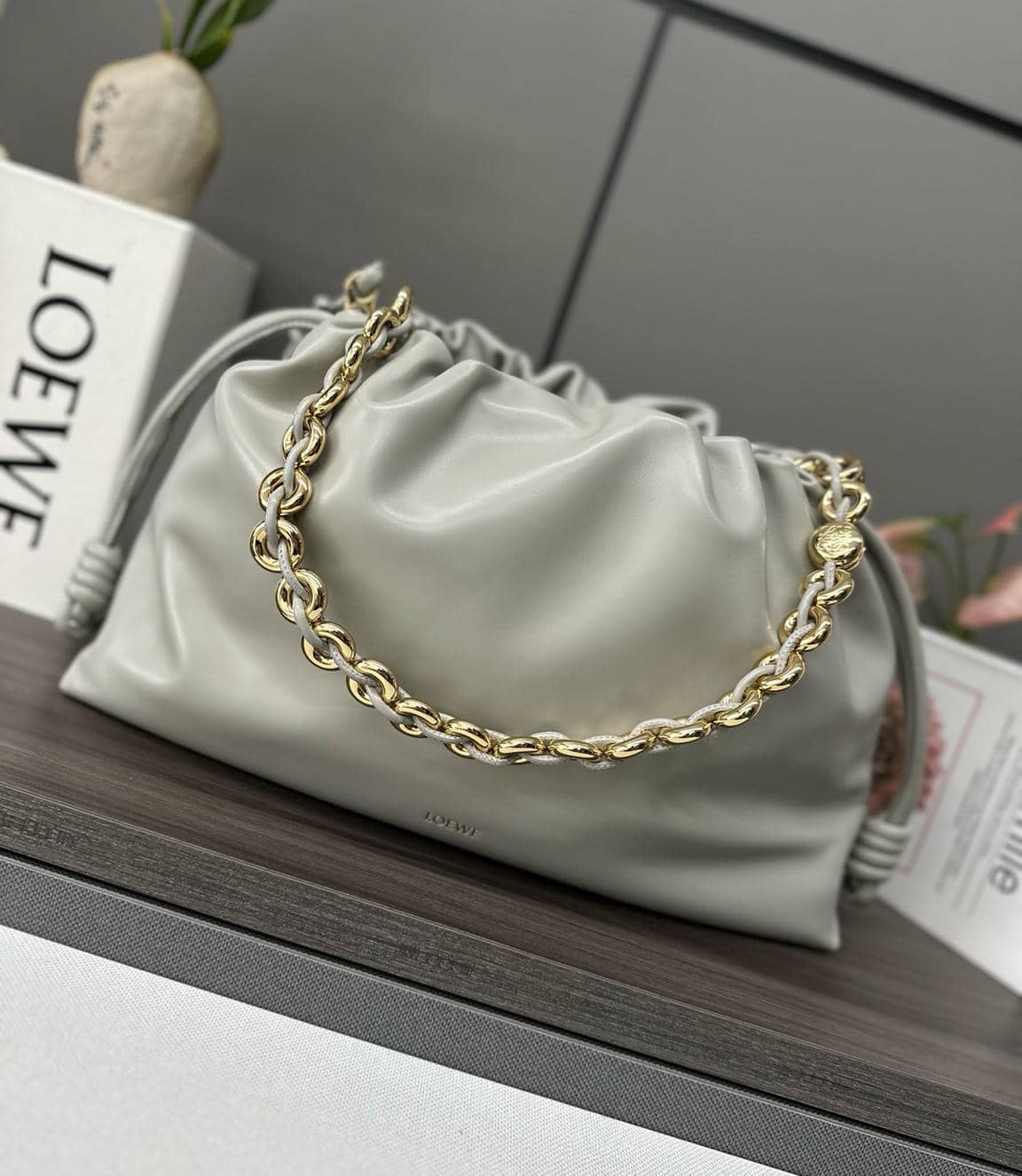 0012-Flamenco Metal Chain Lambskin (Snakeskin)